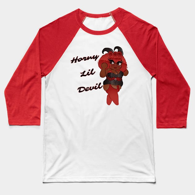 Horny Lil Devil Baseball T-Shirt by TaLynn Kel's Favorite Things